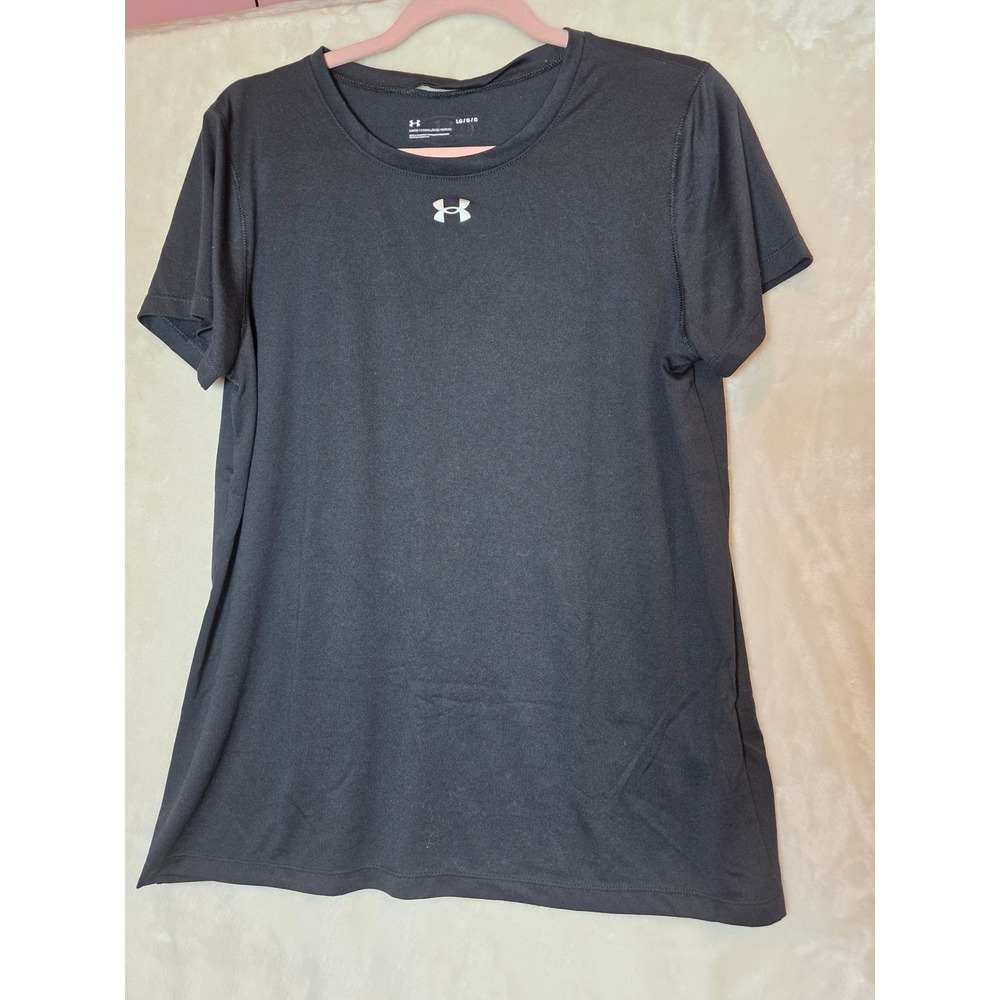 Under Armour Womens‎ Black Loose Fit Short Sleeve Athletic Training T-Shirt LG